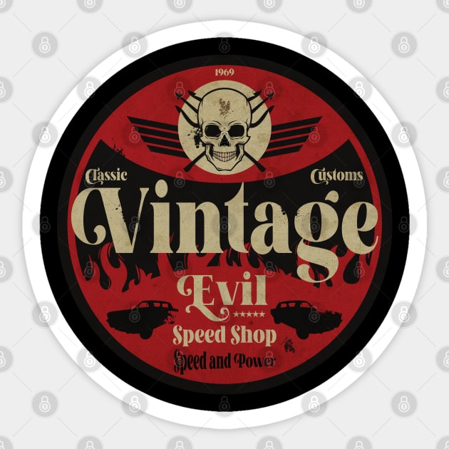 Vintage Evil Speed Sticker by CTShirts